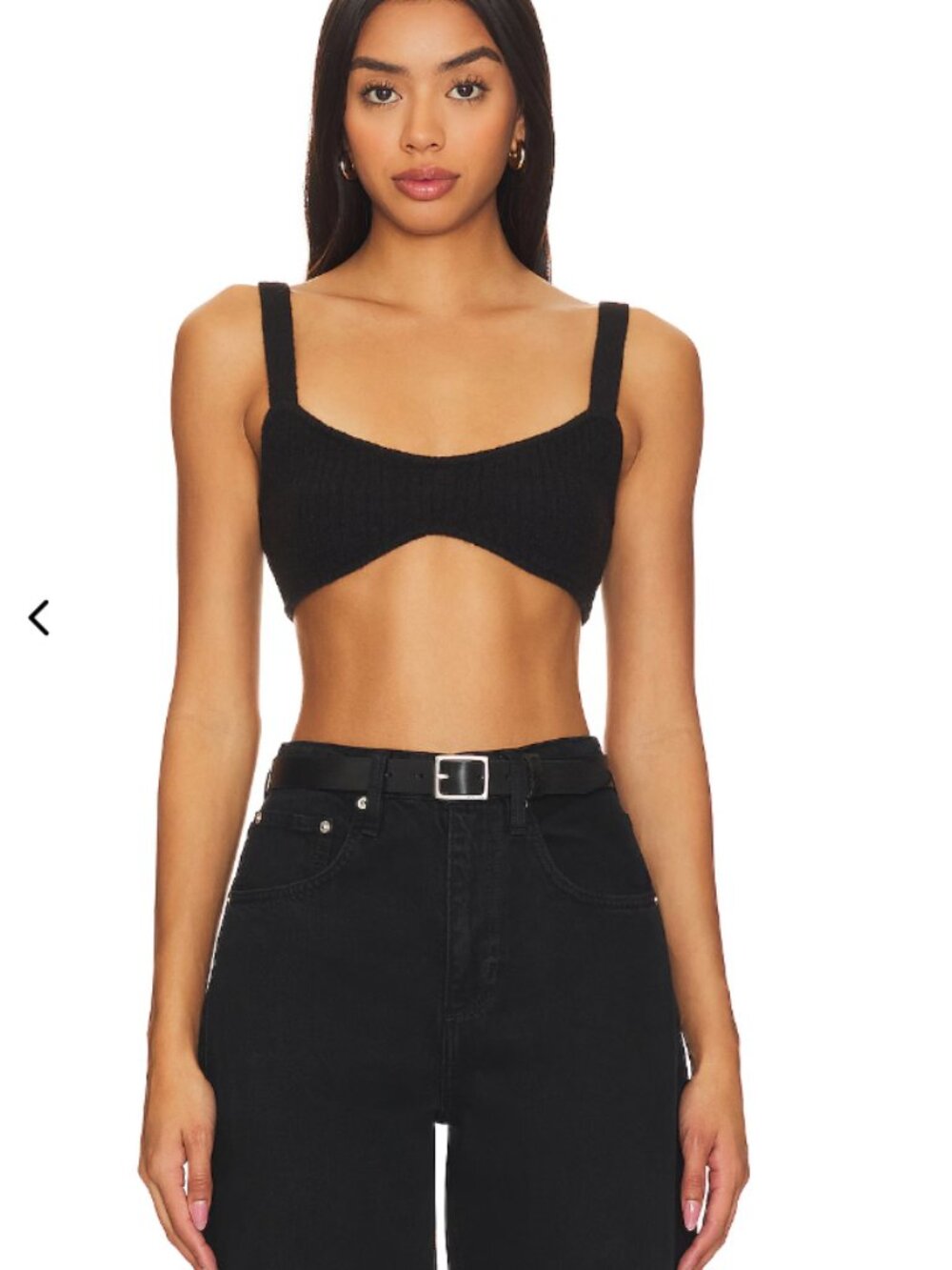 Camila Coelho Adelie Knit Bra in Black